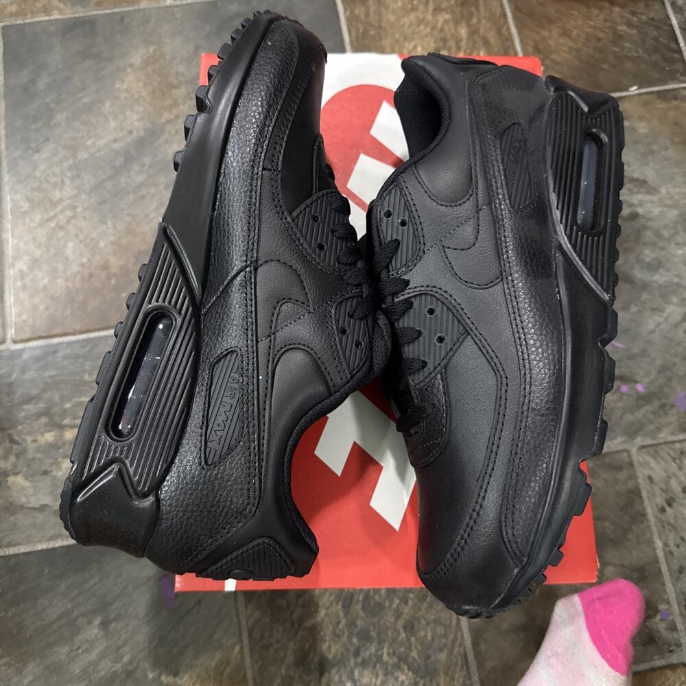 Size 10 - Nike Air Max 90 Leather Triple Black